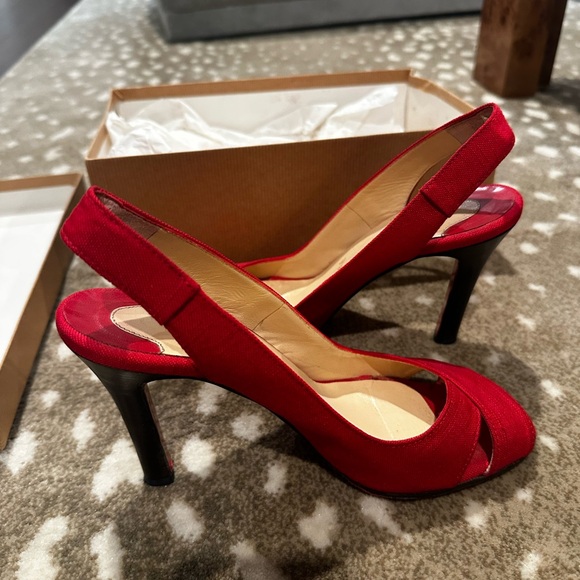 Christian Louboutin Red Open Toe Sling Back Pump. Size 38.5 - Picture 6 of 13